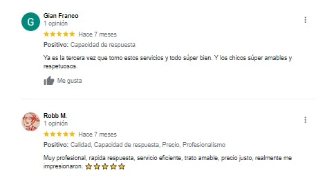 feedback de mudanzas en Jesus Maria